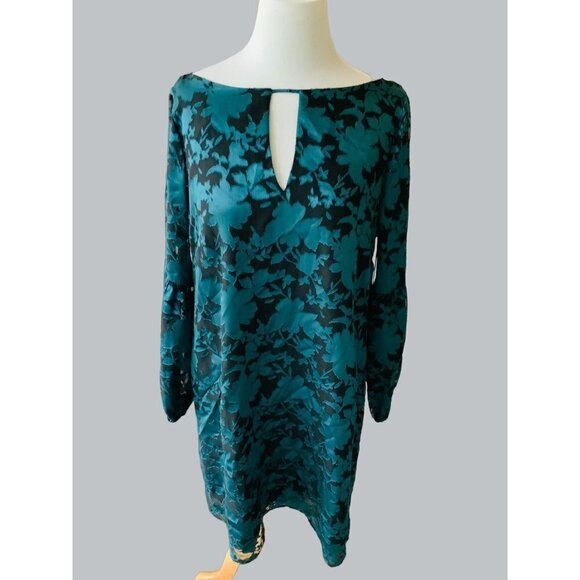 Vince Camuto Ladies Long Blouson Sleeve Shift Dress Keyhole Burnout Lined NEW 14 - Picture 7 of 9